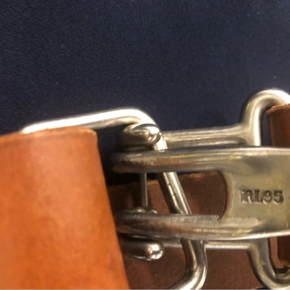 Vintage equestrian rate Ralph Lauren Leather Men’s Strap Brown Silver Hardware